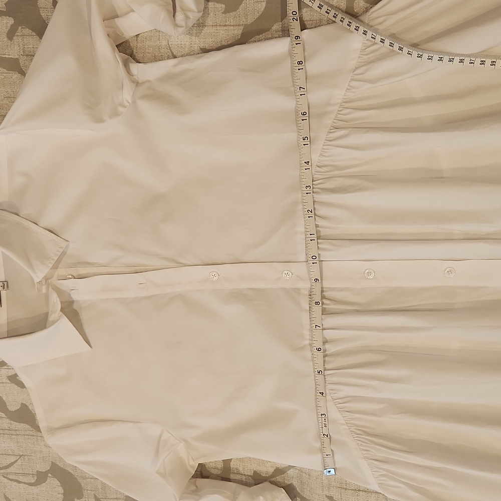 Madewell Button-Front Mini Shirtdress in Poplin White Color Size S New No Tag - Picture 15 of 16